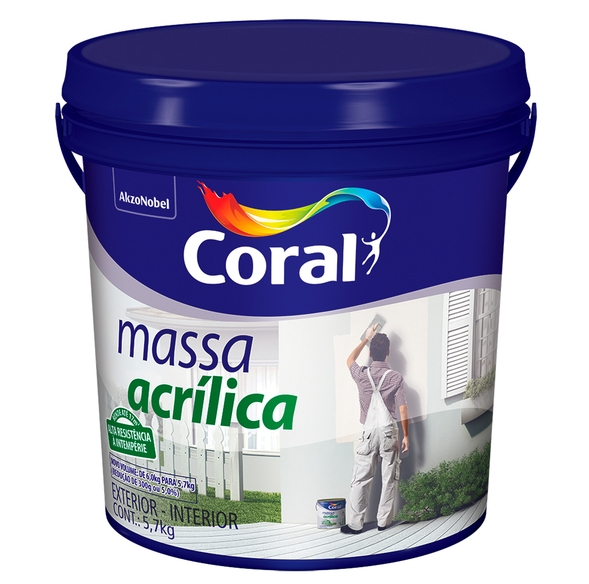 Massa Coral Acrílica Branca Balde 5.7Kg