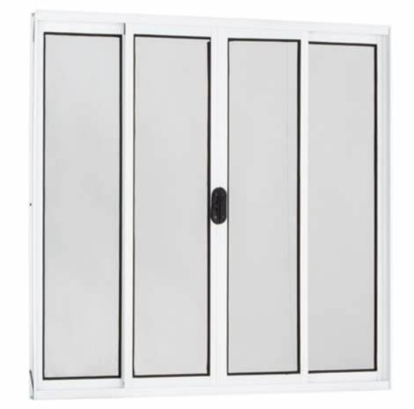 Janela Topmix 1X2.0 4 Folhas Vidro Liso Branco