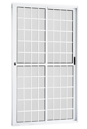 Porta Topmix Quadriculada 2 Folhas Vidro Liso Branco 210X150 