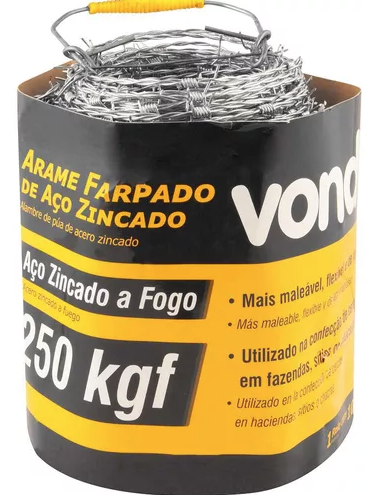 Arame Vonder Farpado 250 Kgf 100Metros