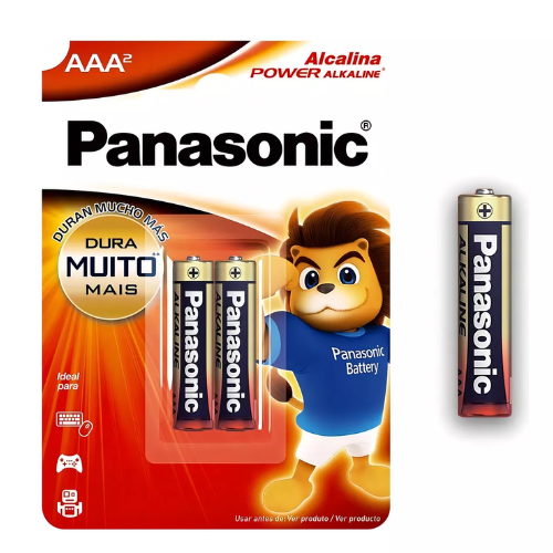 Pilha Panasonic C/2  Alcalina Palito Power Aaa