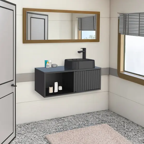 Gabinete Cozimax Lugo Sem Espelho 80Cm Preto 