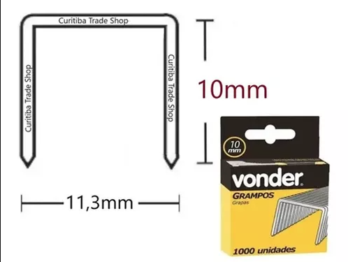 Grampo Vonder Tipo U Vu-10 10Mm Caixa Com 1000