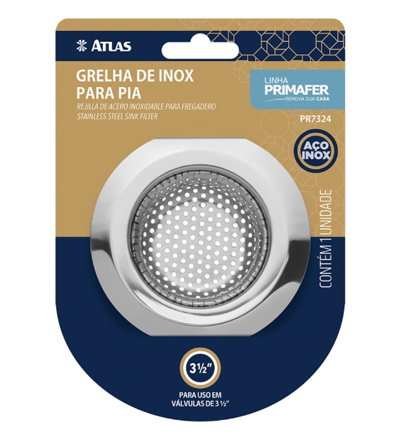 Grelha Primafer Inox Para Pia Premium 9Cm