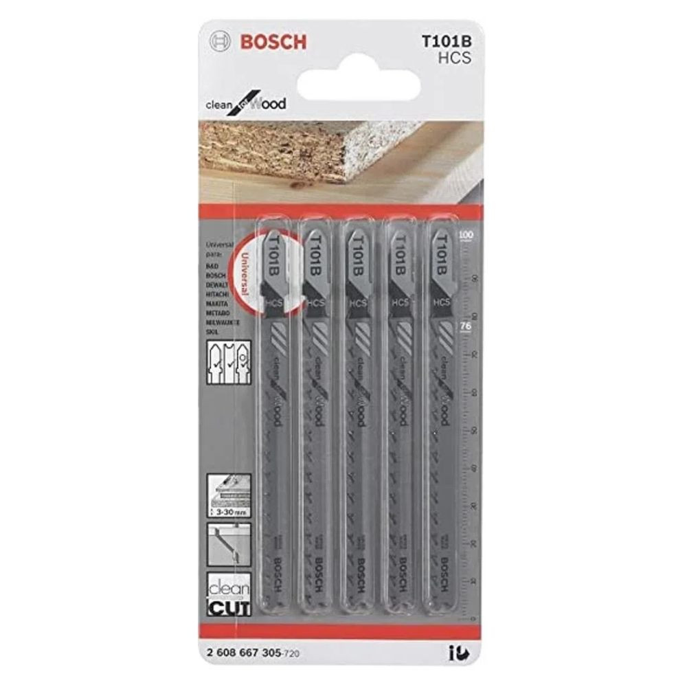 LAMINA DE SERRA TICO TICO PARA MADEIRA T101B COM 5 UNIDADES BOSCH