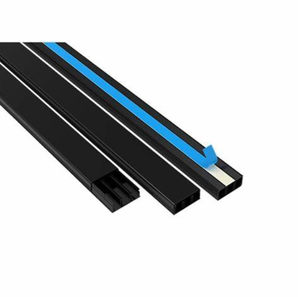 Canaleta Romazi Fita Com Divisão 20X10X2000 Preto