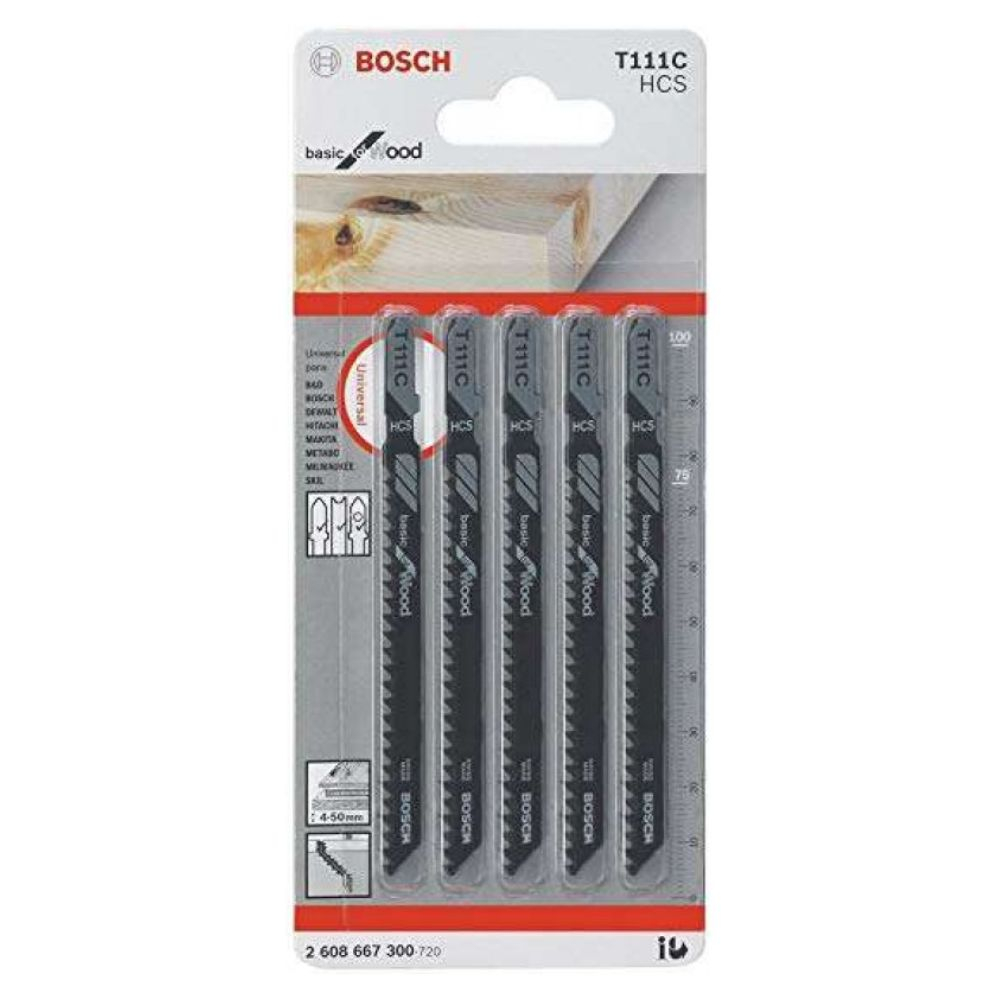 LÂMINA DE SERRA TICO-TICO PARA MADEIRA COM 5 PEÇAS T111C BOSCH