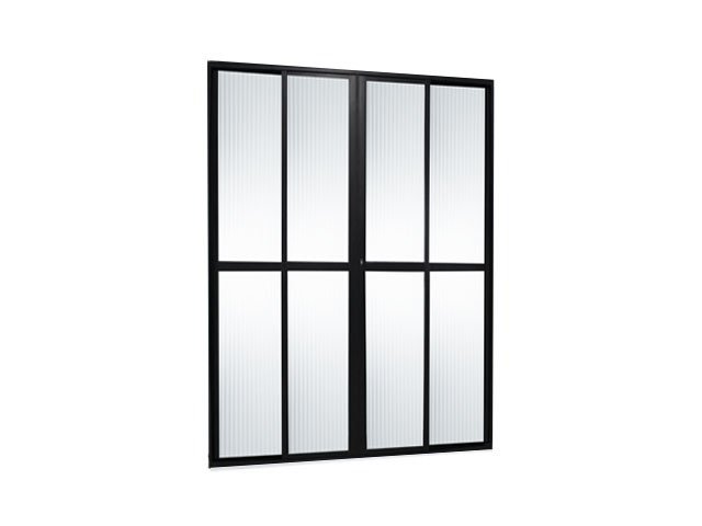 PORTA TOPMIX BALCÃO 4 FOLHAS VIDRO LISO PRETO 210X200
