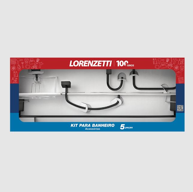 Kit Lorenzetti Lorenway B30 5 Peças Preto Fosco 