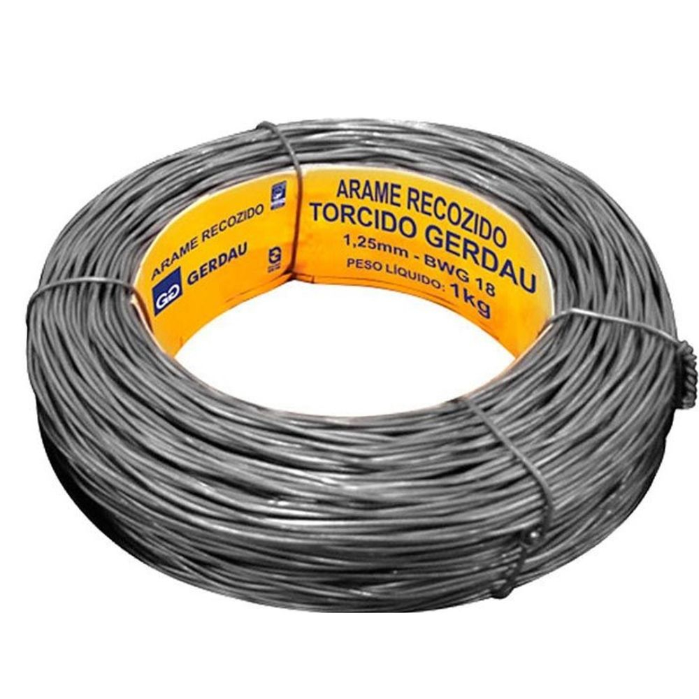 Arame Aço Recozido 1,25Mm Nº 18 Rolo 1 Kg Gerdau