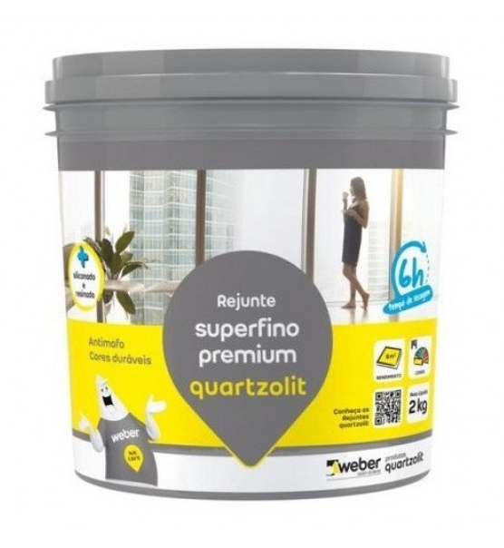 Rejunte Quartzolit Superfino Premium Cinza Platina 2Kg