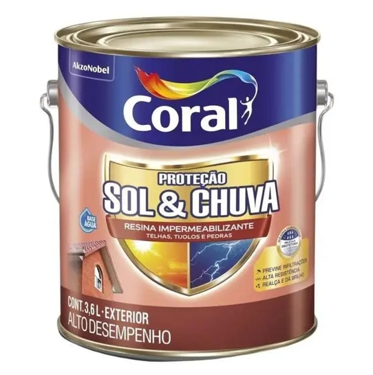 Resina Coral Proteção Sol E Chuva Impermeabilizante Cinza 3.6L
