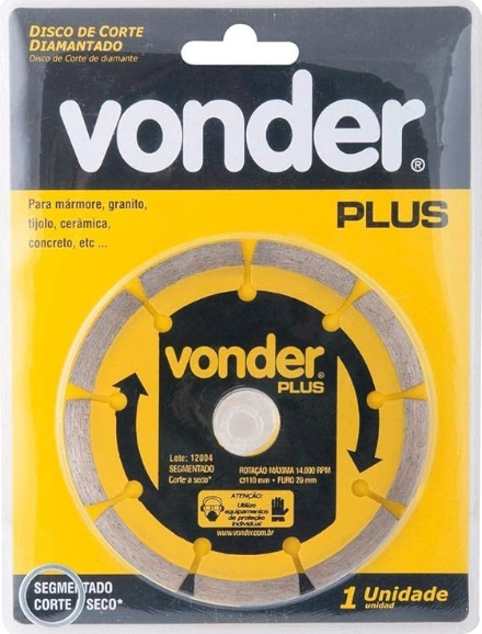 Disco Vonder Diamantado Segmentado Plus 110Mm