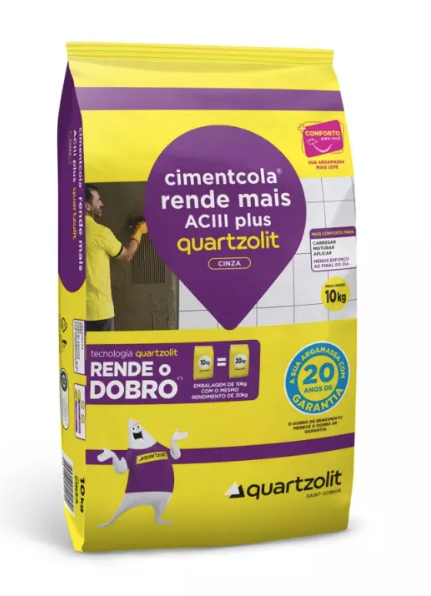 Argamassa Quartzolit Cimentcola Rende Mais Aciii 10Kg