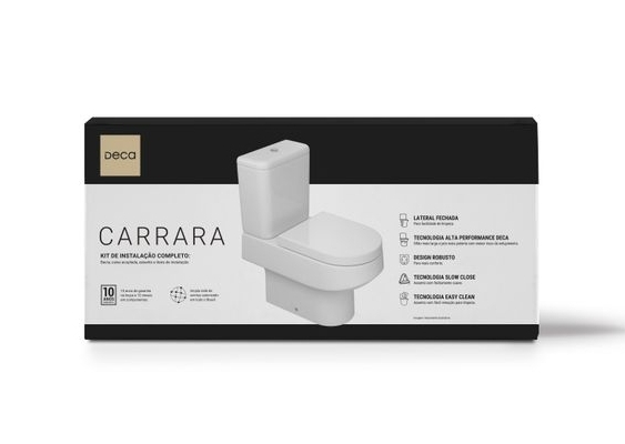 Conjunto Deca Carrara Bacia + Caixa + Assento Completo Branco 