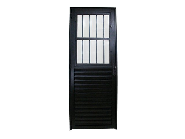 PORTA TOPMIX POSTIGO 210X90 VIDRO LISO DIREITO PRETO