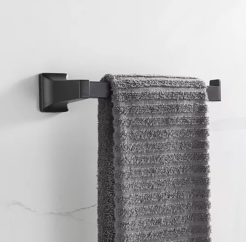 Porta Toalha Telca Preto Fosco  9910B-1