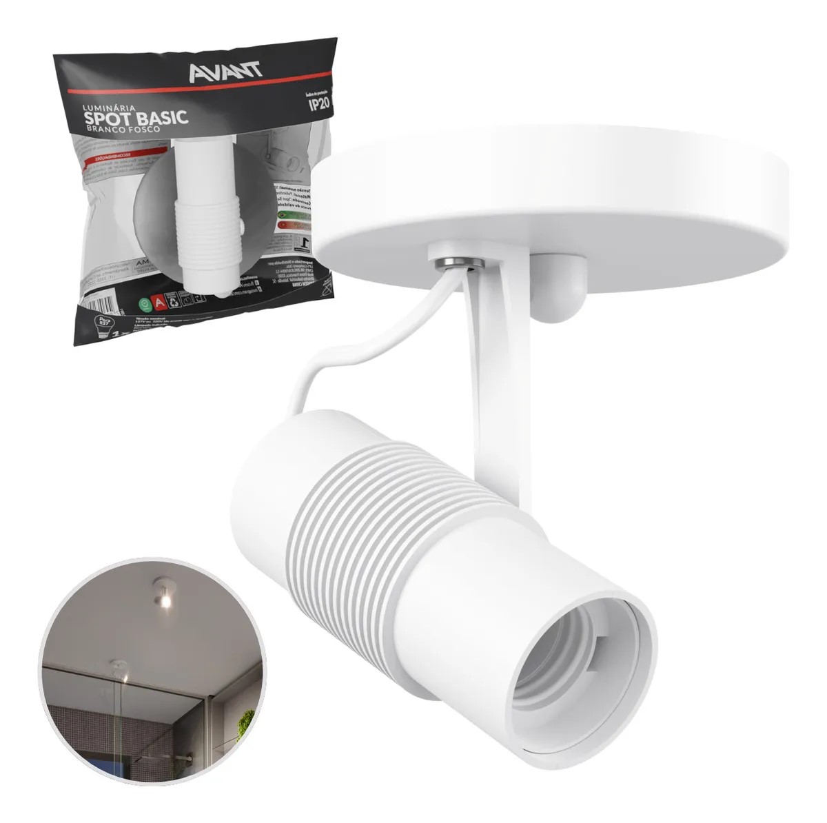 SPOT AVANT BASIC E27X1 LUZ BRANCO