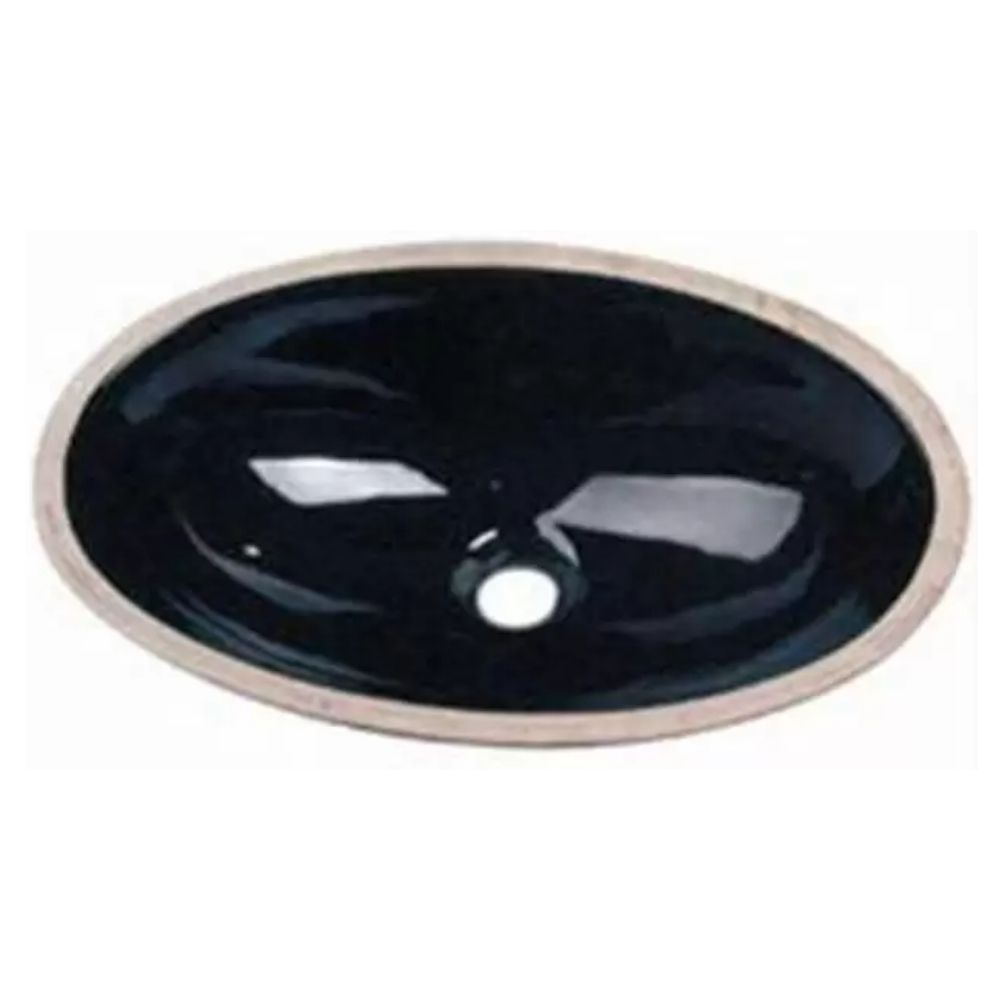 Cuba De Embutir Oval Preta 49X32.5Cm Celite