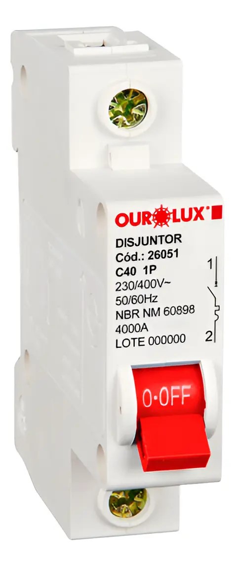 DISJUNTOR OUROLUX MONOPOLAR 40A 4KA