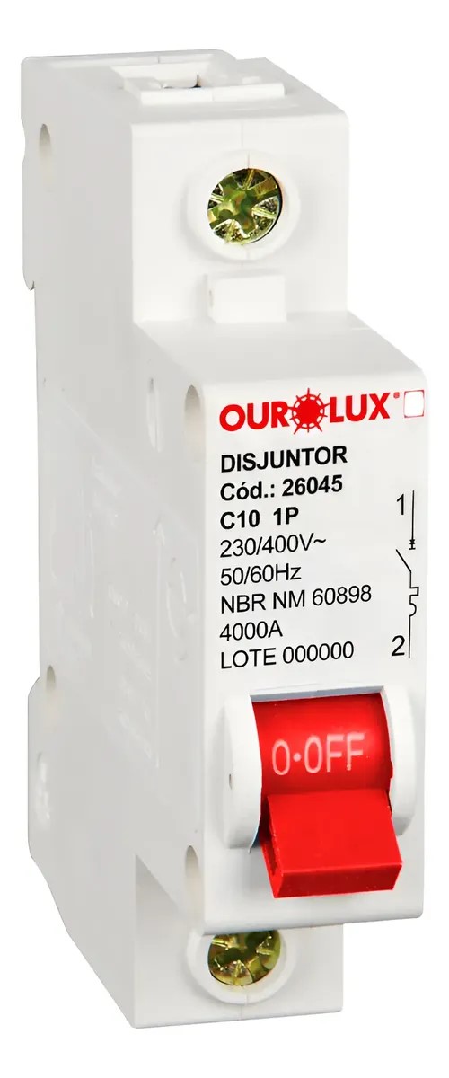 DISJUNTOR OUROLUX MONOPOLAR 10A 4KA
