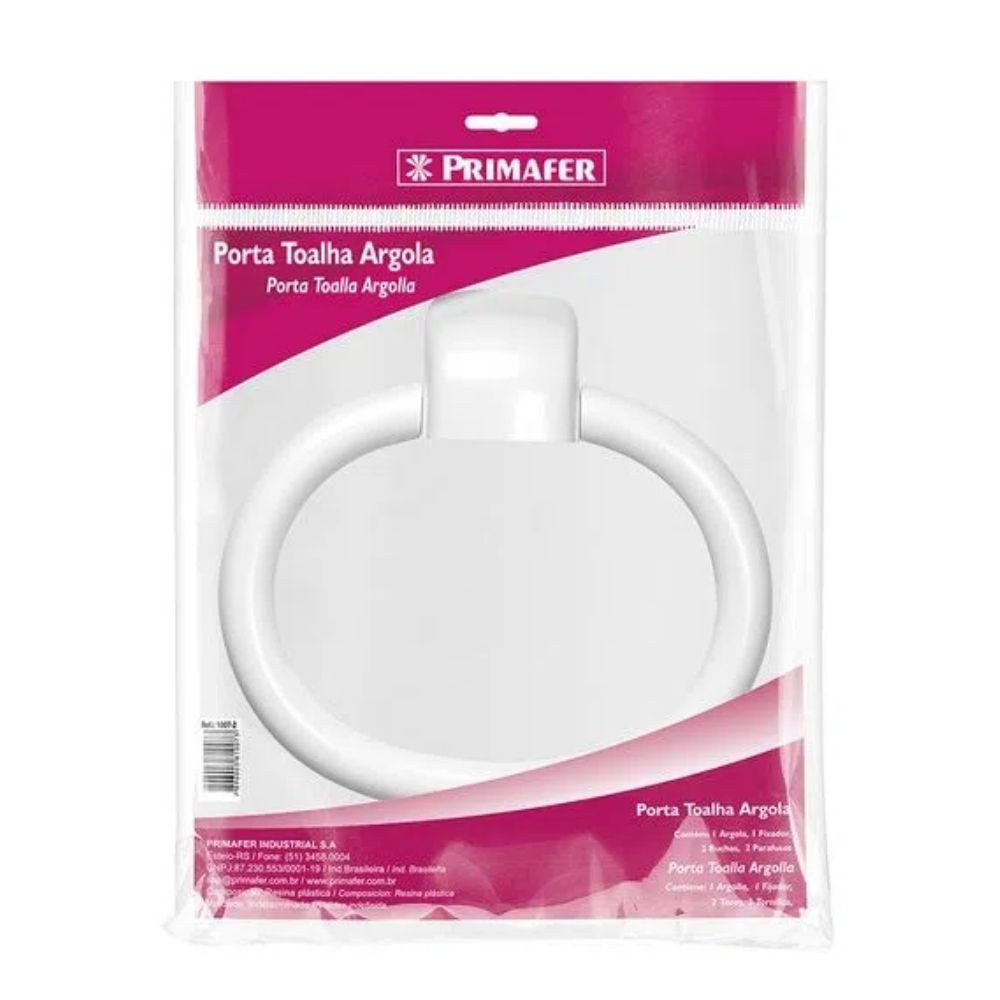 Porta Toalha Argola Branco Primafer