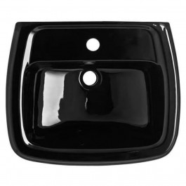Lavatório Para Coluna Fit 52X43Cm Preto Celite